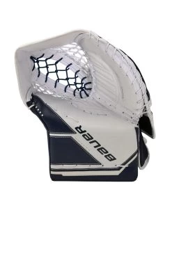 Bauer Intermediate Supreme M5PRO Hockey Goalie Trapper -Pro Hockey Shop Shop Bauer Intermediate Supreme M5PRO Hockey Goalie Trapper White Navy Edmonton Canada