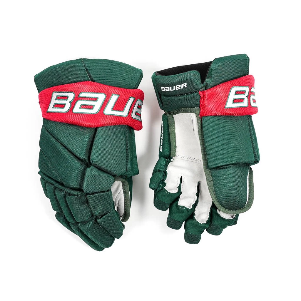 Pro Hockey Shop -Pro Hockey Shop Shop Bauer Intermediate Vapor Team Elite Hockey Player Glove Green Red Edmonton Canada