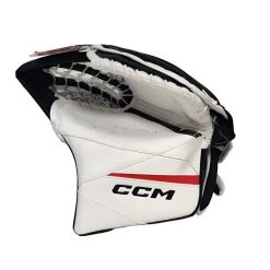 CCM Intermediate Axis 2 Pro Hockey Goalie Trapper -Pro Hockey Shop Shop CCM Intermediate AXIS 2 Pro Hockey Goalie Trapper White Black Red Edmonton Canada