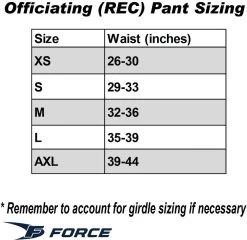 Force Senior Recreational Hockey Referee Pants -Pro Hockey Shop Shop Force Senior Recreational Referee Pants Black Size Chart Edmonton Canada