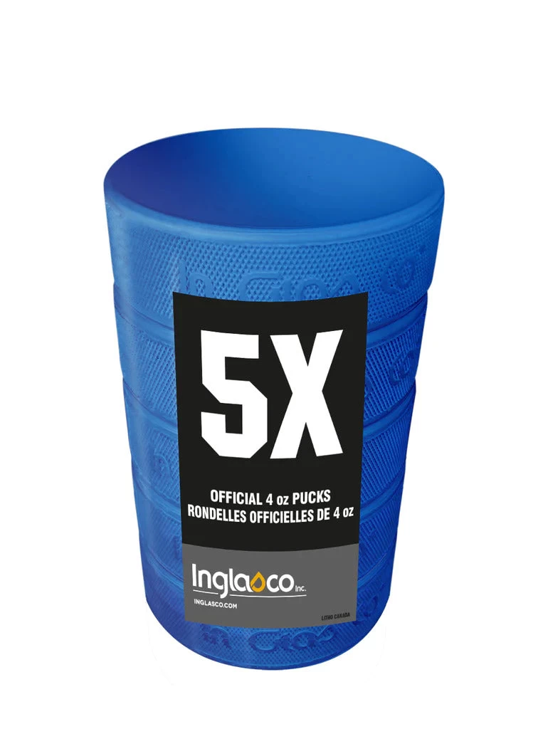 Inglasco Junior 5-Pack 4oz Blue Hockey Puck 3 Inglasco Junior 5-Pack 4oz Blue Hockey Puck